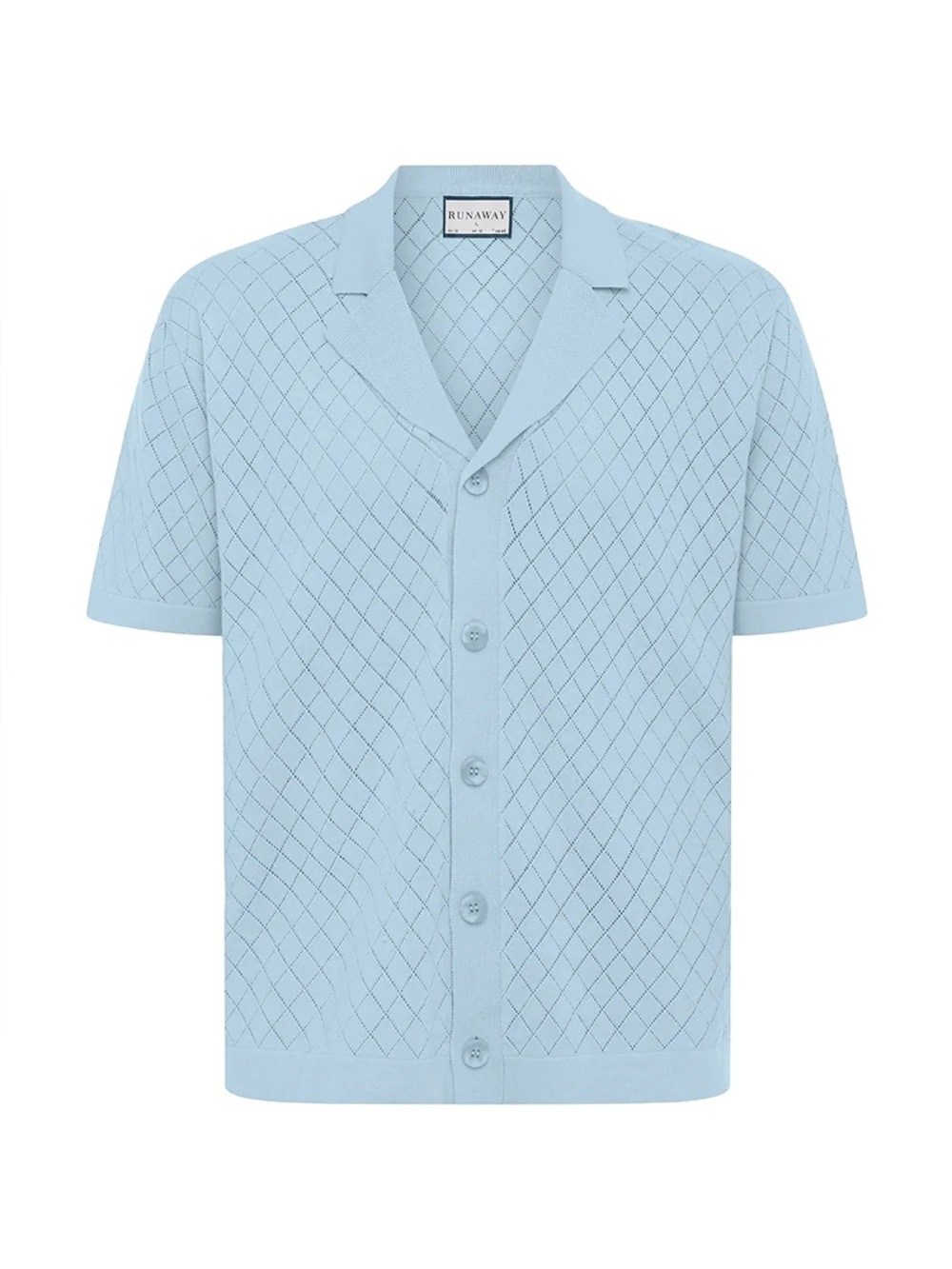 RUNAWAY Men's Short Sleeve Button-Front Knit Shirt